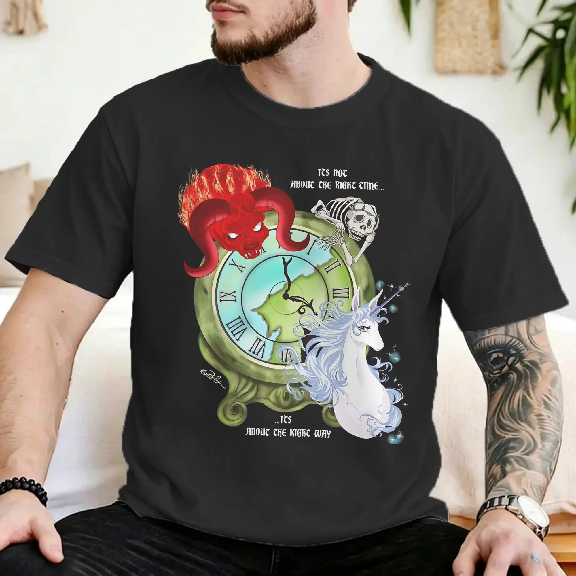 Camiseta The Last Unicorn para homens e mulheres, contos de fadas, camiseta engraçada de algodão puro, gola redonda, manga curta, roupas plus size