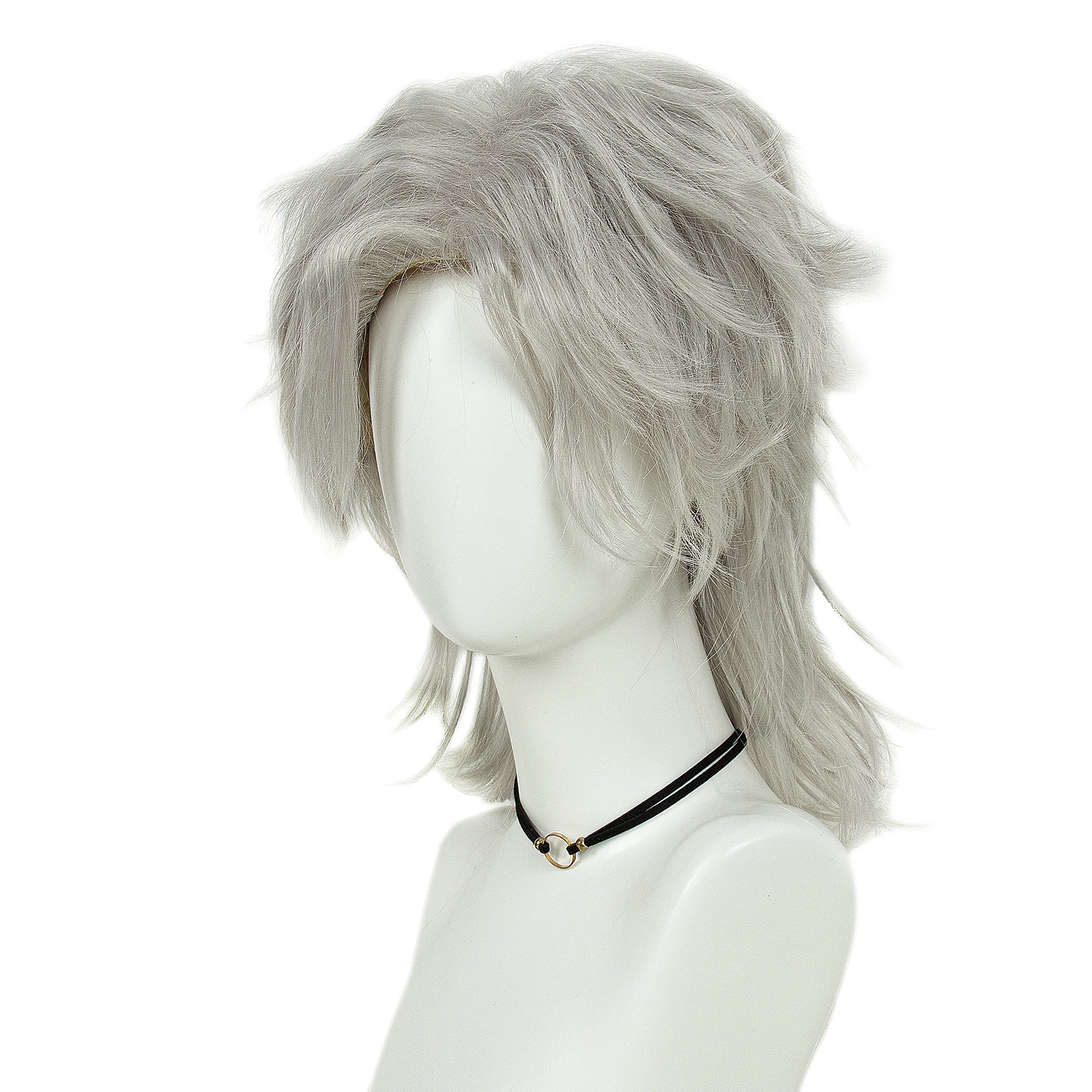 Grey Wolf Cut Layered Synthetic Hair Wig