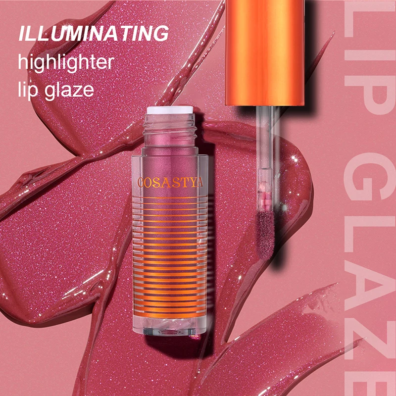 Six colors of shiny waterproof lip gloss, metallic glitter sequin lip gloss, long-lasting shiny lip color, waterproof