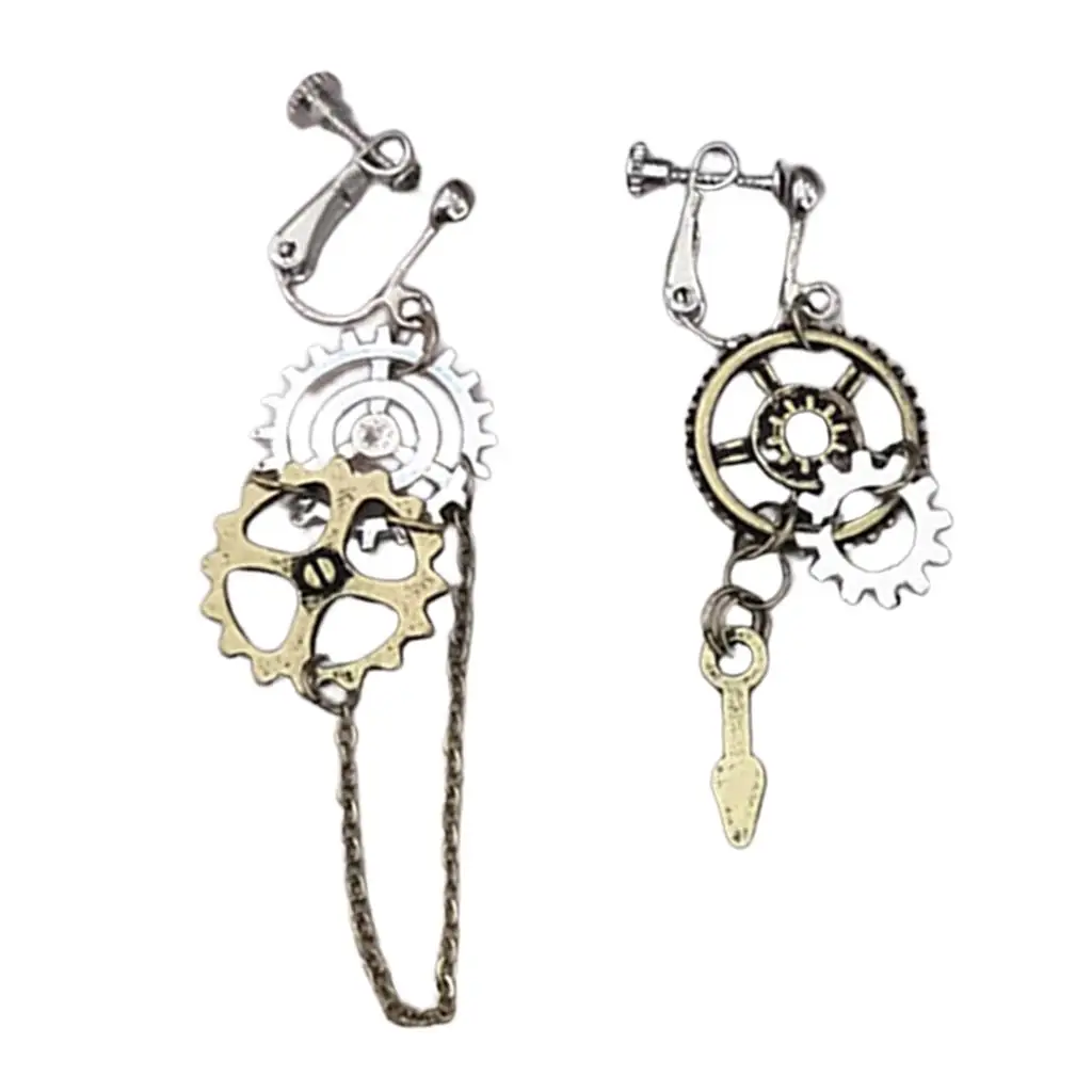 Pendiente de gota de engranaje Punk gótico Steampunk para mujer, Pendientes colgantes mecánicos de roca, Joyería Moderna para mujer