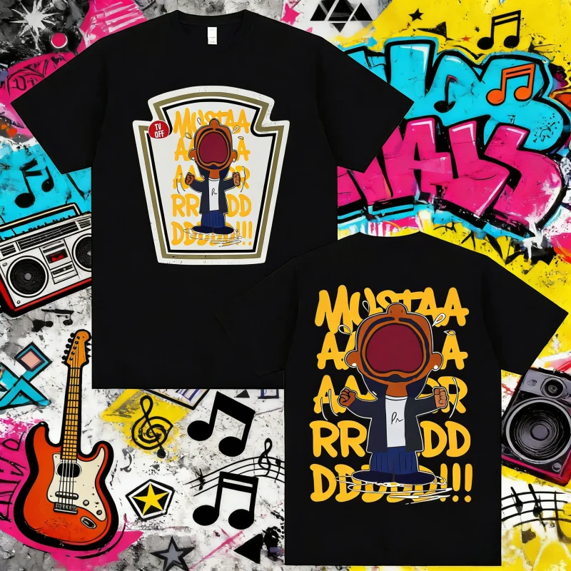 2025 verano Kendrick Lamar mostaza camisetas Unisex Harajuku Hip Hop manga corta música Popular 100% Camiseta estampada de algodón puro