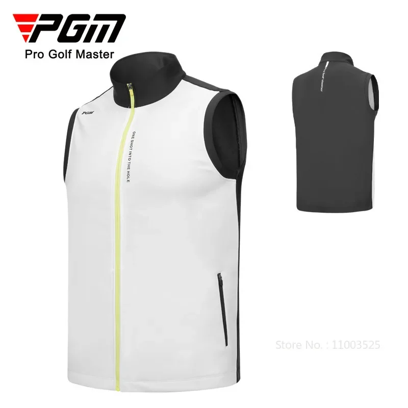 PGM Men Sleeveless Soft Golf Jackets Male Keep Warm Sport Vest Men Coldproof Zipper Pockets Coats Winter Casual Jackets M-XXL