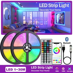 Lampki Led USB 5V taśma Led RGB 5050 pomieszczenie na ścianę pilot aplikacji sterować elastycznymi diodami taśma LED do dekoracji wnętrz