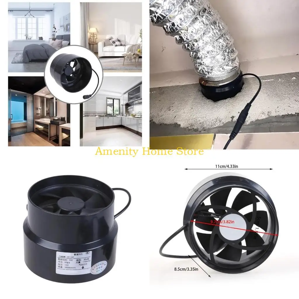 

F26C Universal Inline Blower Fan 97mm Ventilation Exhaust Fan for Boats Motorhomes