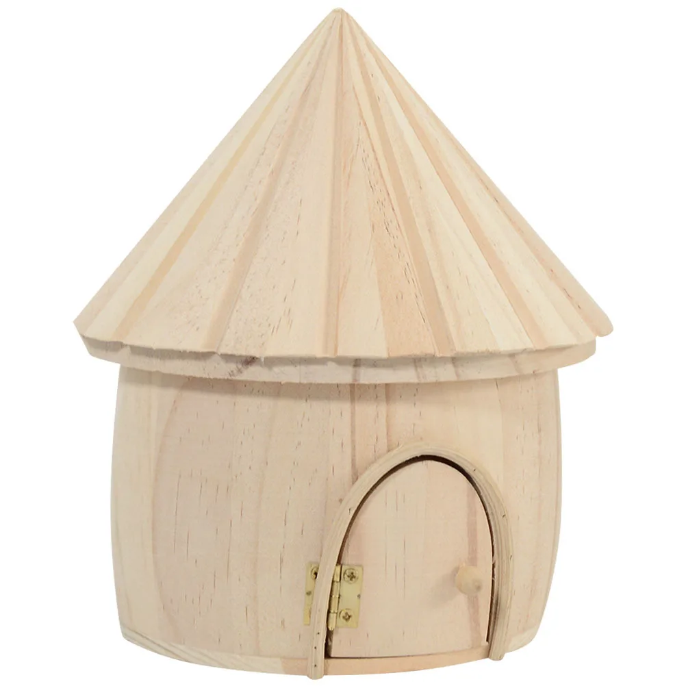 صندوق تخزين خشبي، زخرفة متينة لسطح المكتب لديكور غرفة المعيشة المنزلية، مقصورة خشبية صغيرة، ملحقات حرفية خشبية إبداعية #3