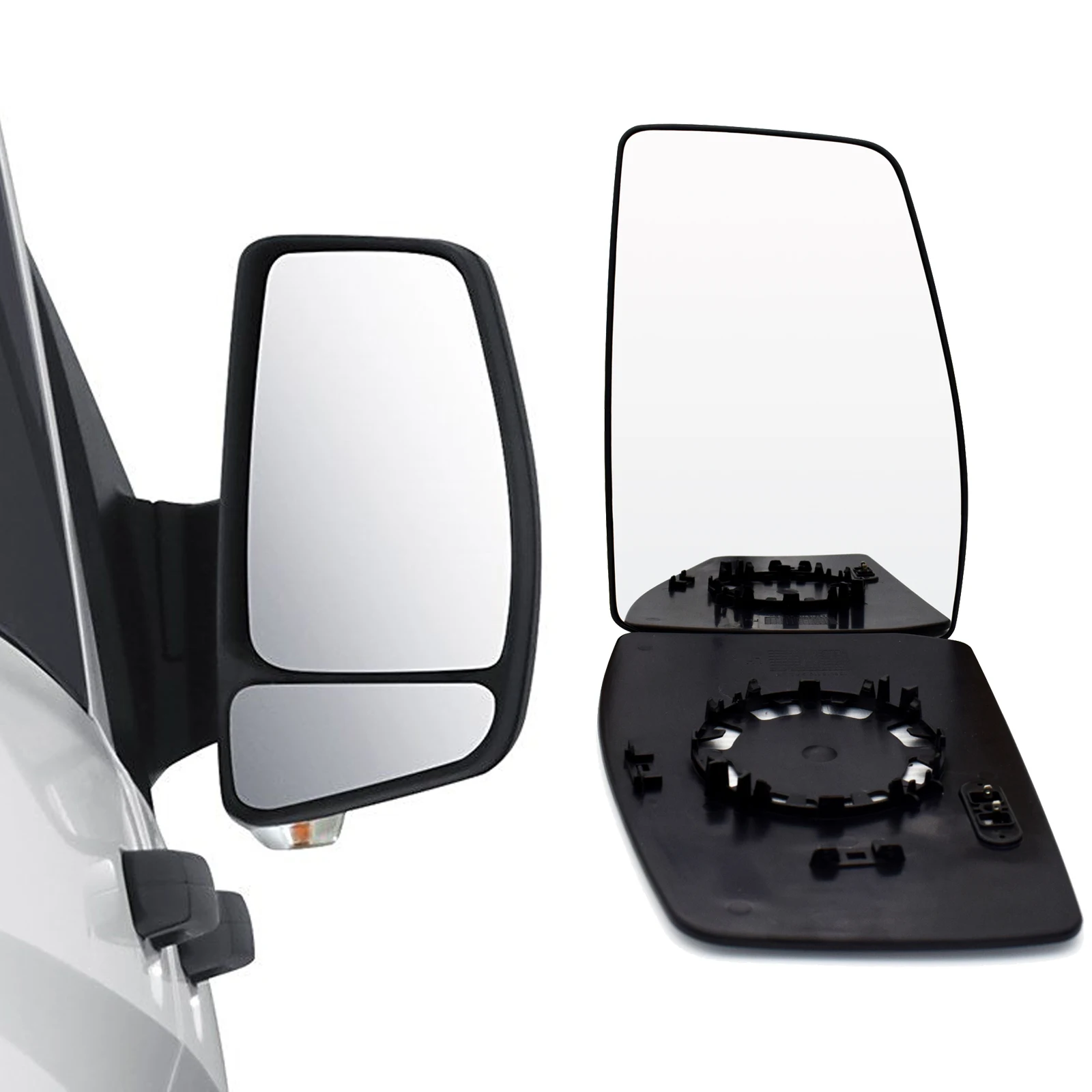 Right Side Exterior Mirror Glass Heated Convex Wing Mirror Glass Rearview Mirror Reverse Mirror For Ford Transit Custom 2012-22