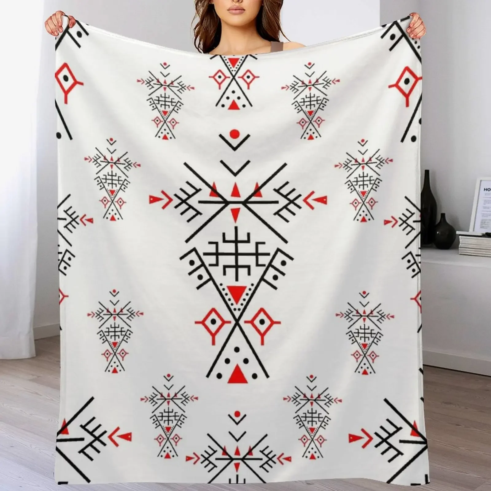 

kabyle pattern Throw Blanket for winter Flannels Polar manga Blankets