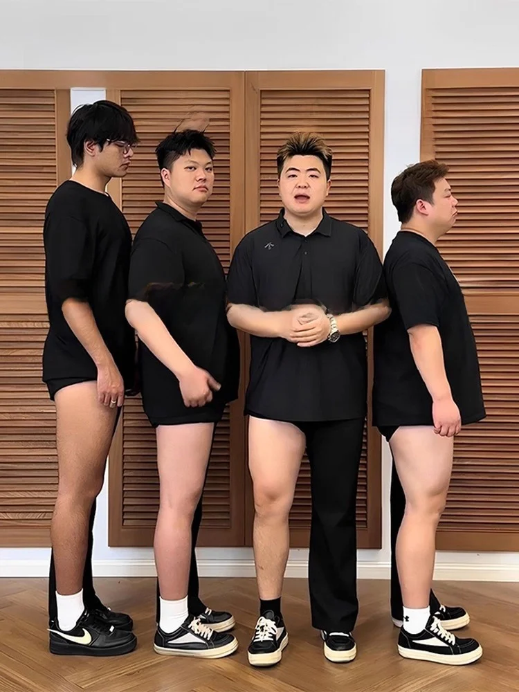 

GSS Lab Men's Flared Jeans High Waist Straight Leg Elastic Slimming Large Size Casual Denim Pants Youth Trendy Antimicrobial