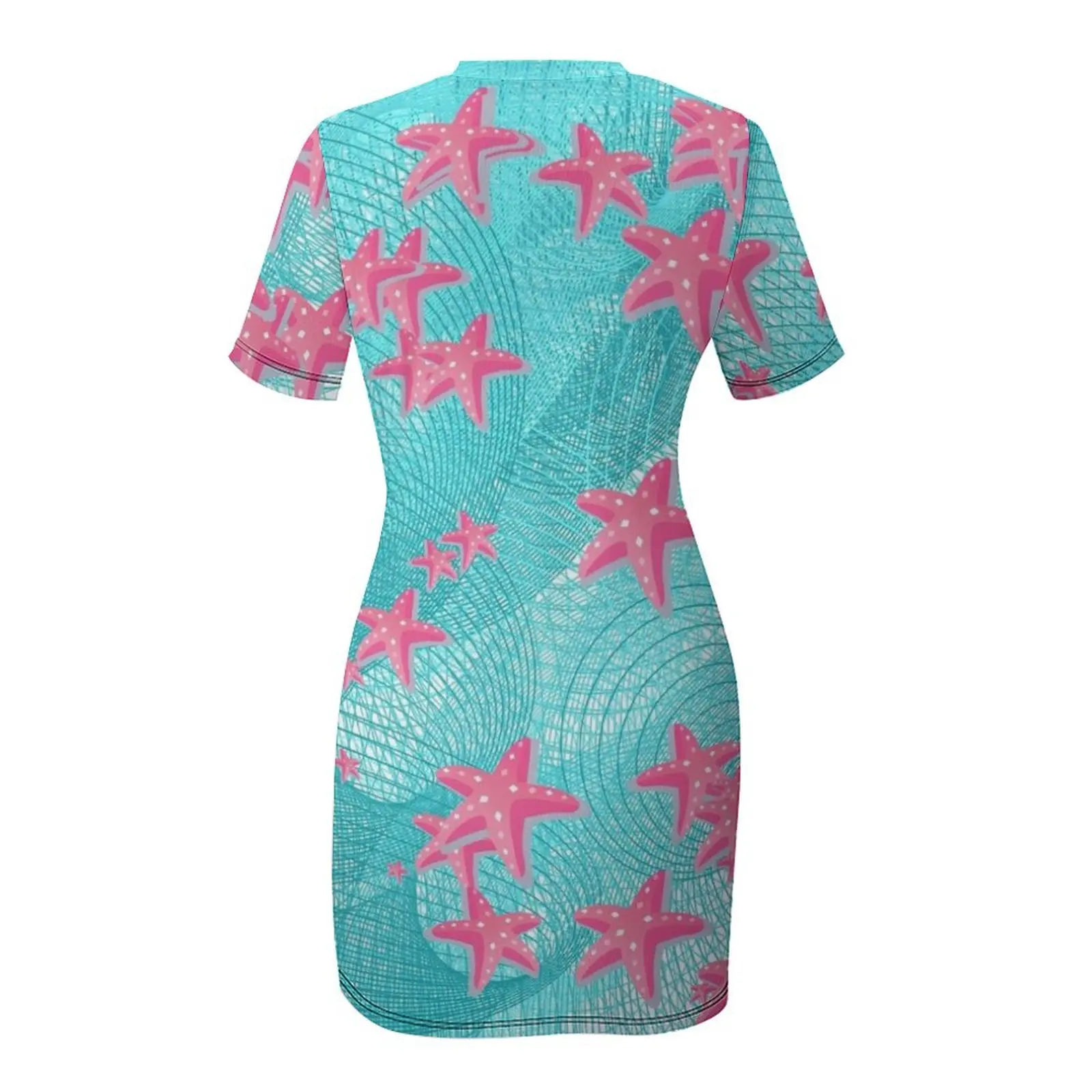 Pink starfish Short Sleeved Dress Women's summer long dress dresses for prom long sleeve dresses Dress