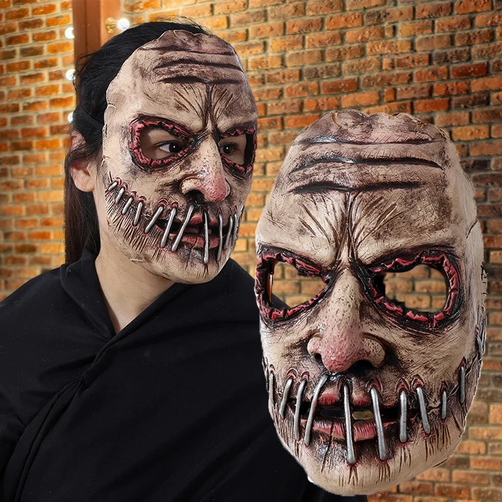 2025 Halloween Mascarilla de uñas en Látex para Halloween, mascota de démon maléfique, couvre-chef, casque, fiesta de carnaval,