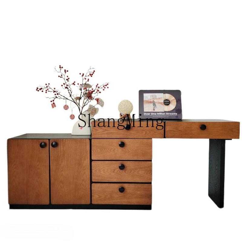 

ZYY retro solid wood dresser integrated corner end of bed medium antique bedroom storage cabinet