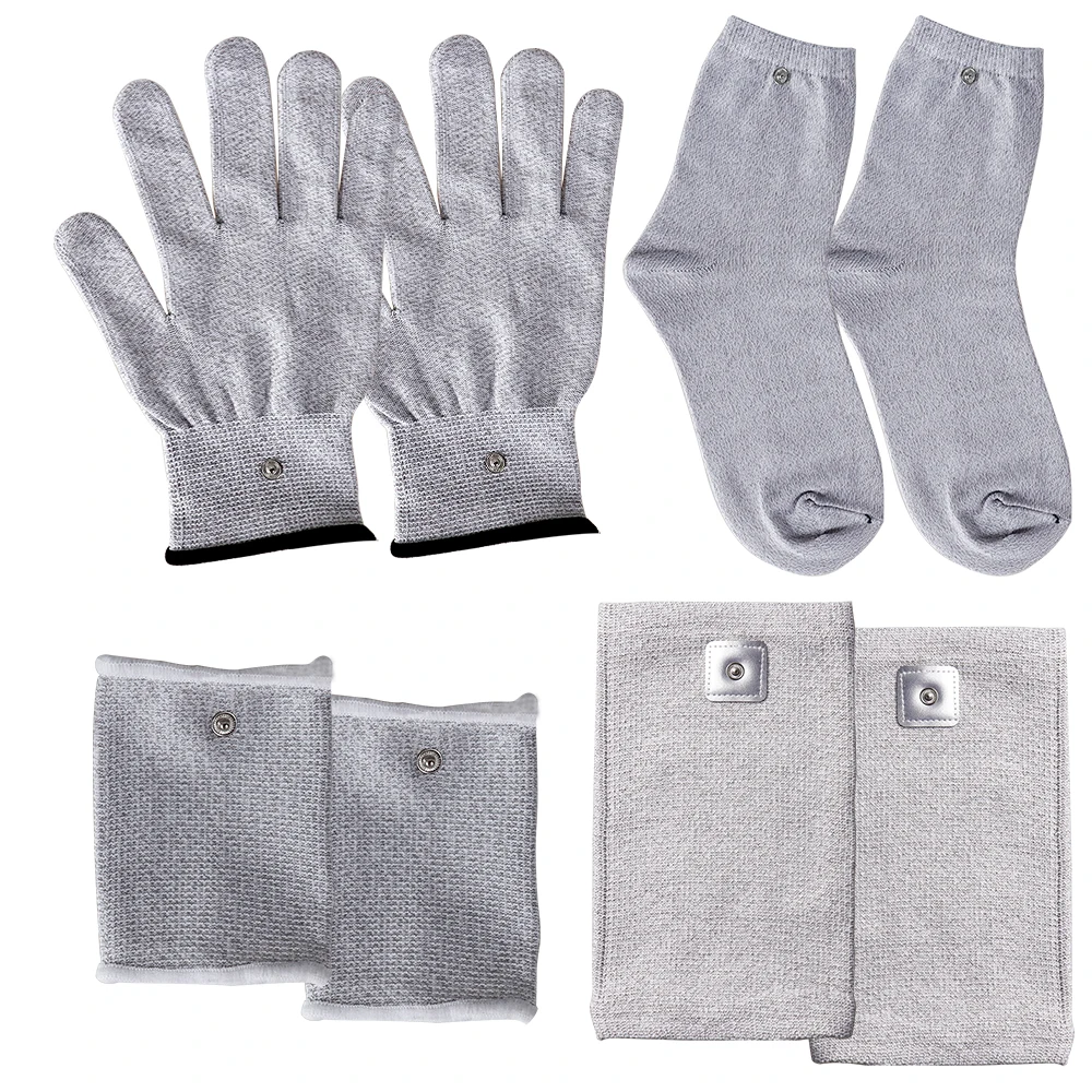 Electrode Silver Fiber Gloves Socks Wrists ​Knees Protectors Accessories for TENS Body Massager Muscle Stimulator Massage Device
