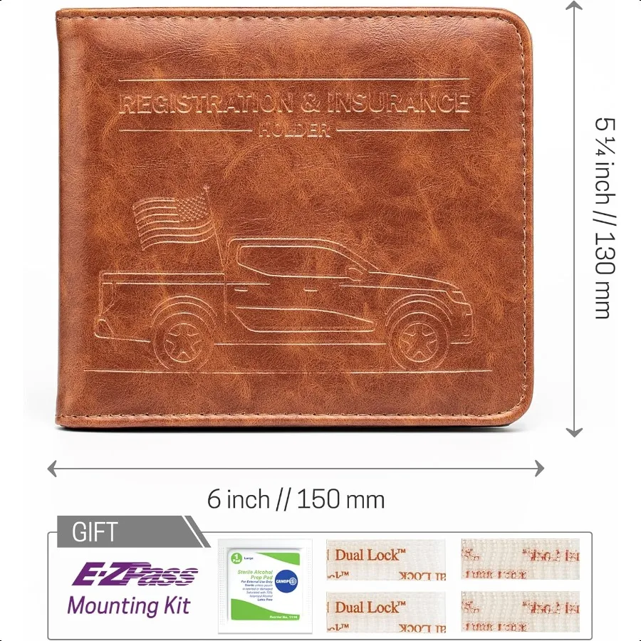 Porta documenti per auto con registrazione e assicurazione, porta documenti con chiusura magnetica, porta guanti per veicolo, portafoglio per SUV Mo