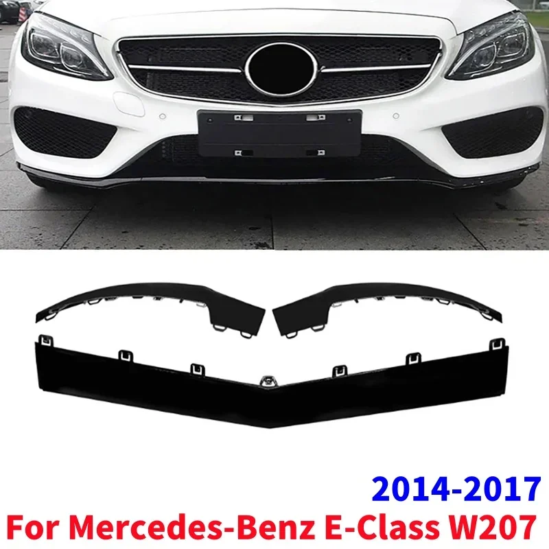 

Silver /Glossy Black Car Front Bumper Lip Diffuser Spoiler For Mercedes-Benz E-Class W207 2014-2017