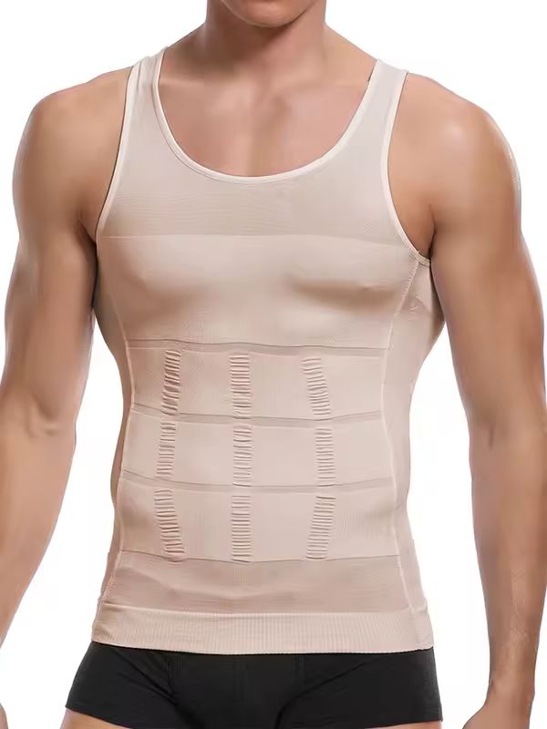 Mens Slimming Body Shaper Vest Shirt Abs Abdomen Slim Gym Workout Tummy Control Compression Tank Top Sleeveless Shapewear - Image 30