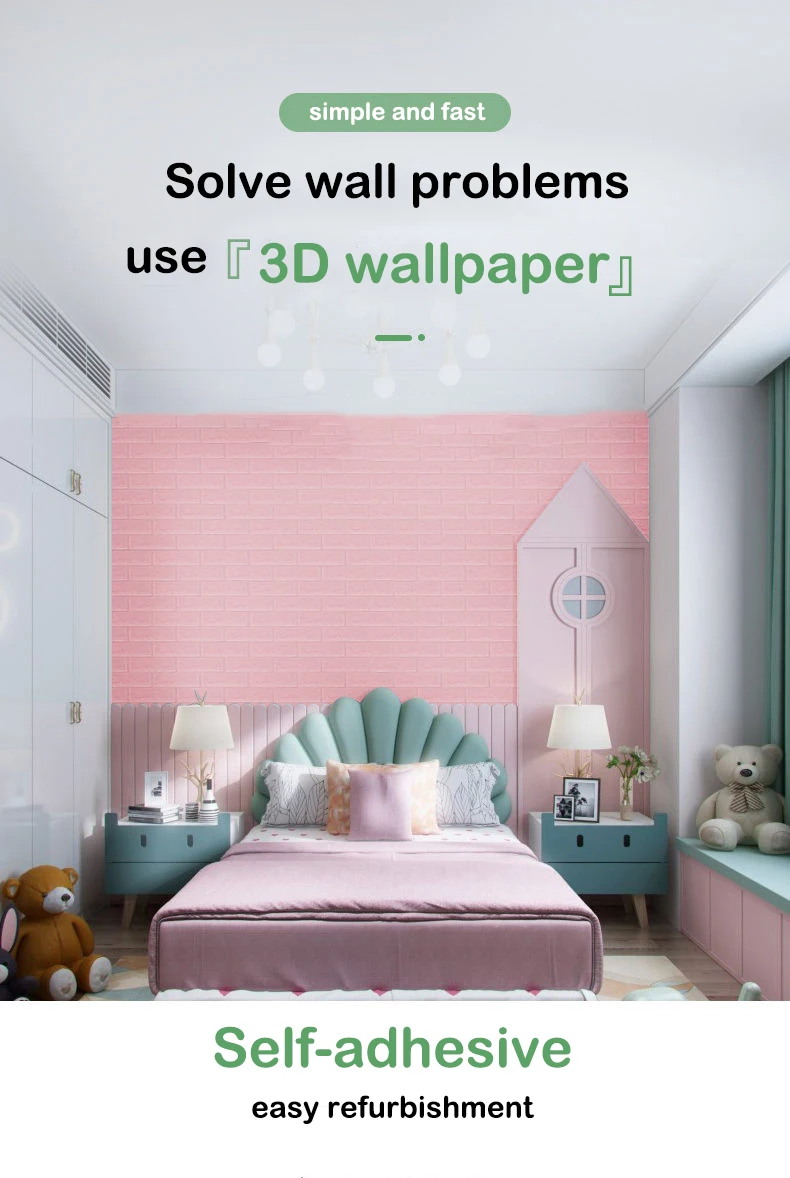 5-30 stücke 35 cm * 30 cm DIY Selbst-klebe 3D Wand Aufkleber Für Schlafzimmer Wasserdicht wohnkultur Hintergrund Schaum Ziegel Tapete – Detail 3