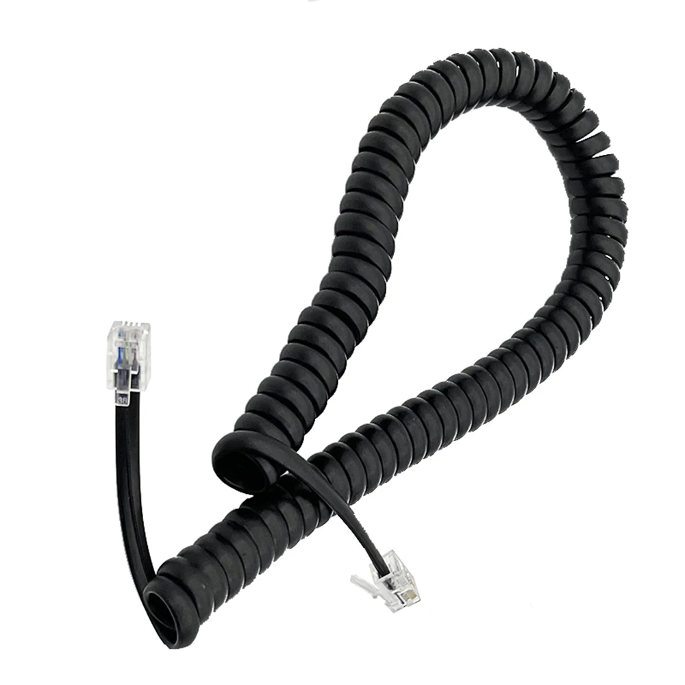 RJ9 4P4C Spring Telephone cord pure Copper wire phone volume curve Microphone RJ10 connector telephone cable handset line