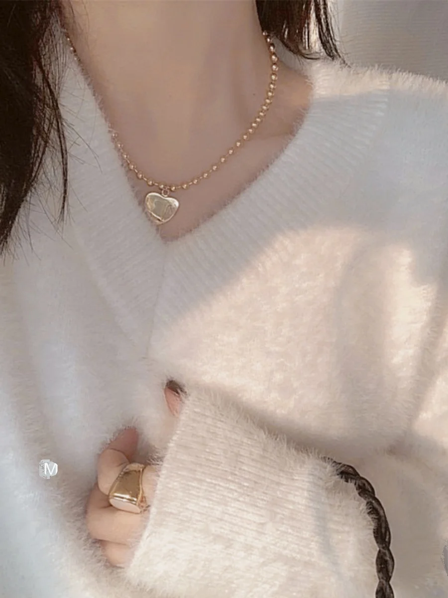 

Gabriel Luxury Thi Large Size Color Sweater Mink Fur Commute Sle Long Sve round Ne Regular Thin Winter