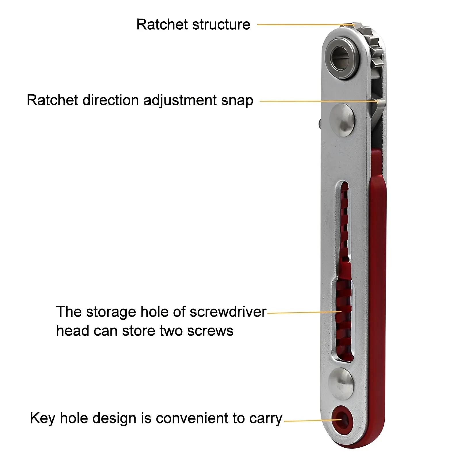 1PC Mini Ratchet Wrench Hexagon Torx Bidirectional Control for Single/Double Head Screwdriver Drill Bits Tool 1/4\