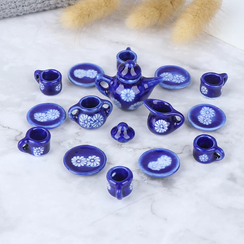 1/12 Dollhouse Miniature Dining Ware Porcelain Tea Set Tableware