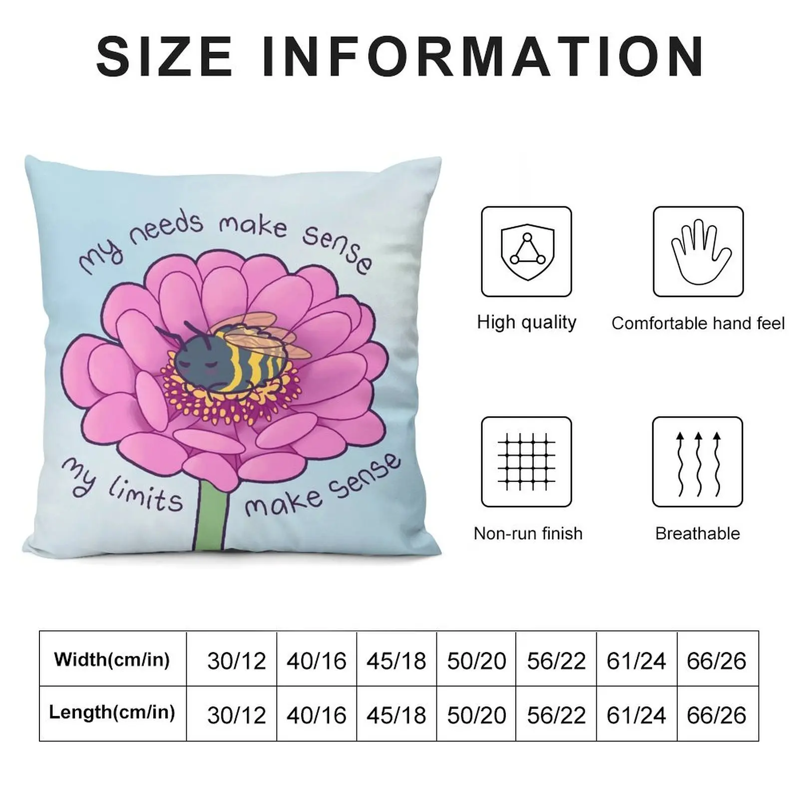 My Needs Make Sense Zinnia Honeybee Throw Pillow Room decorating items New year christmas supplies Cushions For Children pillow