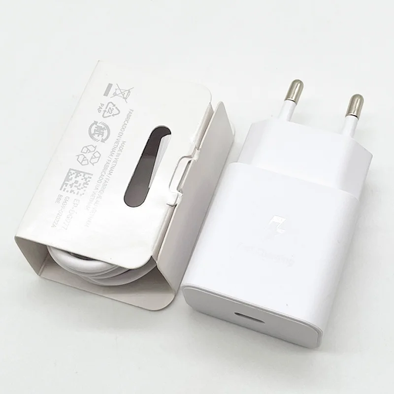 Samsung 15W Schnell-PD-Wandladegerät mit 1M USB-C-Kabel, Reiseladegerät für Galaxy A12 A13 A14 A15 A23 A32 A34 S10E S10 S9 S8 Plus – Detail 1