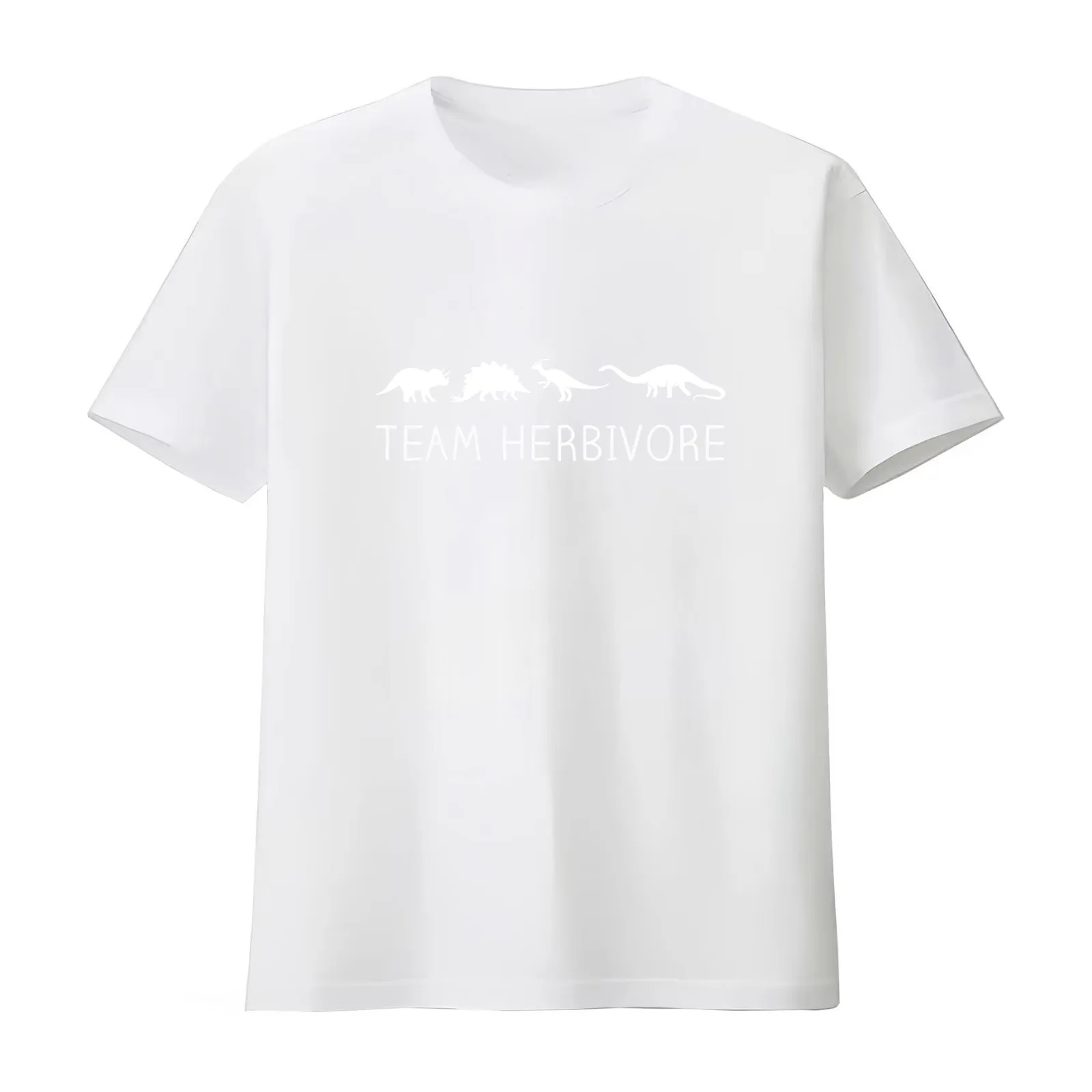 Team Herbivore Cute and Funny Dinosaur for Vegan T-Shirt Summer Casual Cotton Tee Oversized Streetwear Tops Unisex Men Women