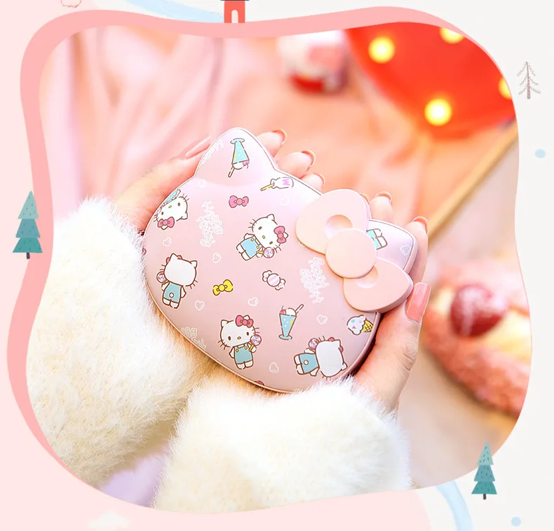 Sanrio Hellokitty 10000mah Hand Warmer Power Bank Comes With Hanging Rope/Exclusive Bag  Winter Gift Double Sided Heating