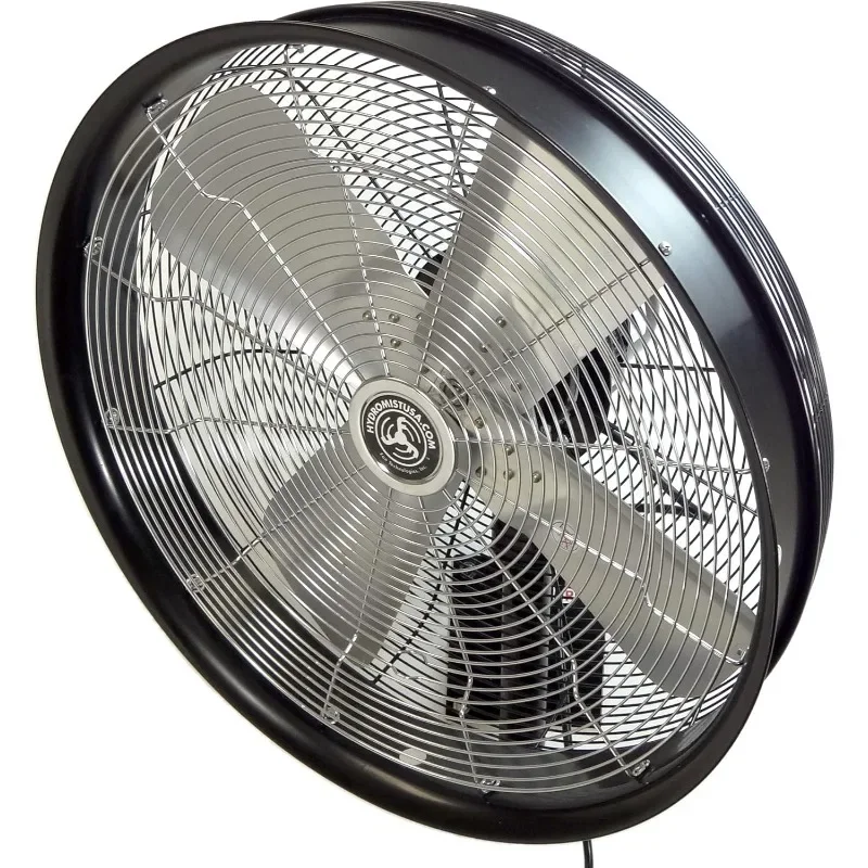 Hydromist Oscillating Wall Mounted Outdoor-Rated Fan, 3-Speed Cord Control, Hard Resin Fan Blade with Mounting Bracket