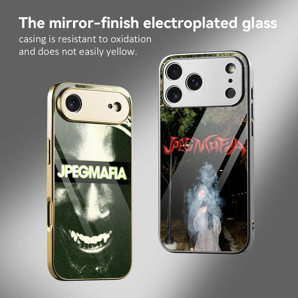 Singer Cool J-JPEGMAFIA Phone Case For IPhone 17 16 15 14 13 12 Pro Max Plus Electroplated Metal Bumper Shockproof Case