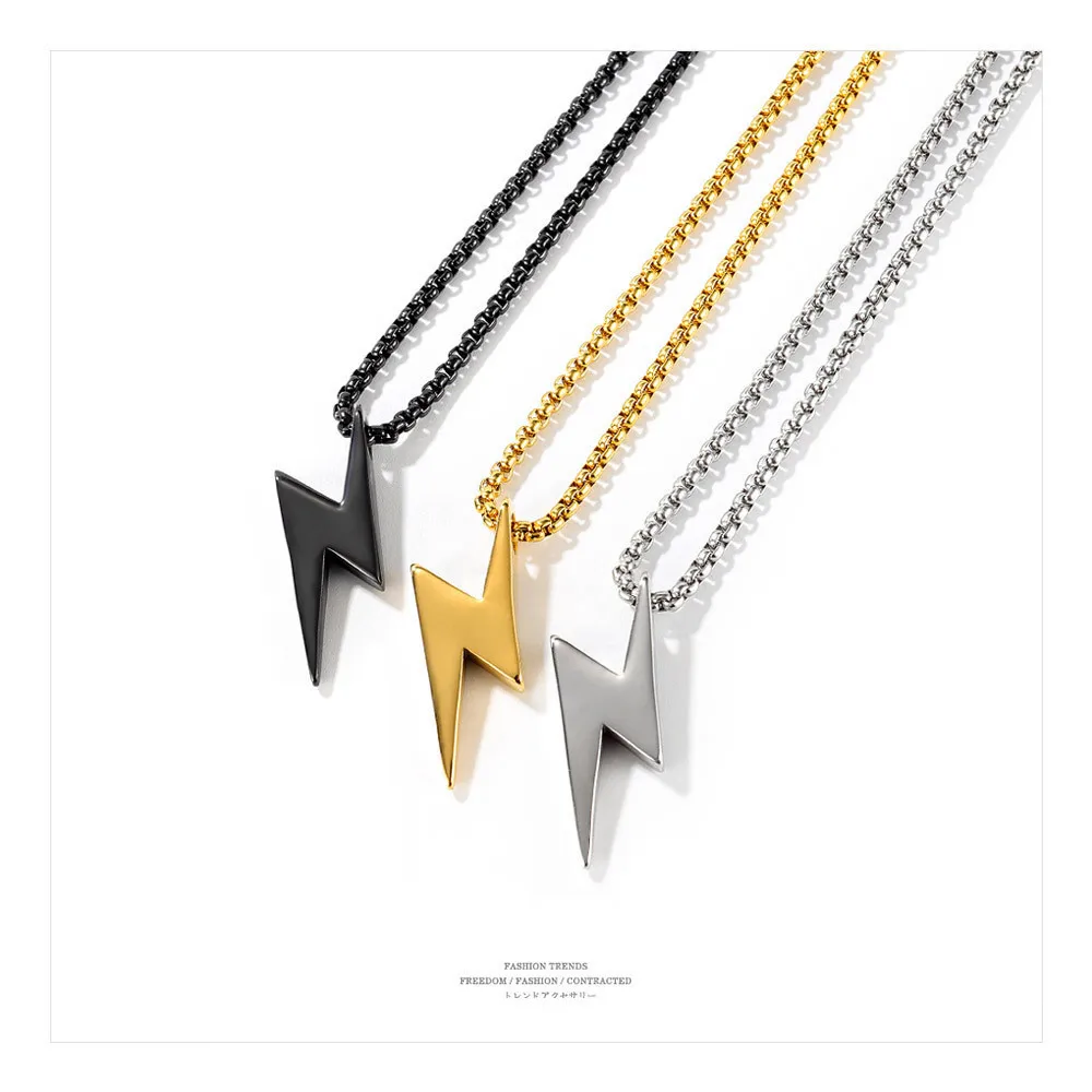

Creative Fashion Trend Versatile Lightning Pendant Necklace Men