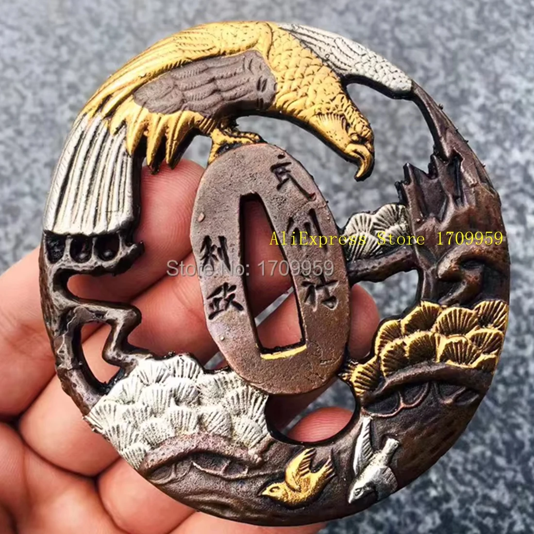 

Медь Tsuba Eagle Guard, японский самурайский меч, фитинги, катана, вакидзаси, танто, ножи, аксессуар для поручня