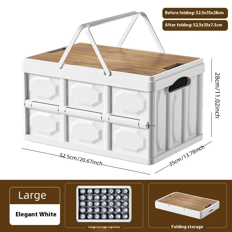 

Outdoor Camping Foldable Storage Box - Car Trunk Organizer for Home & Indoor Use - Convenient Storage Box in White/Green/Black