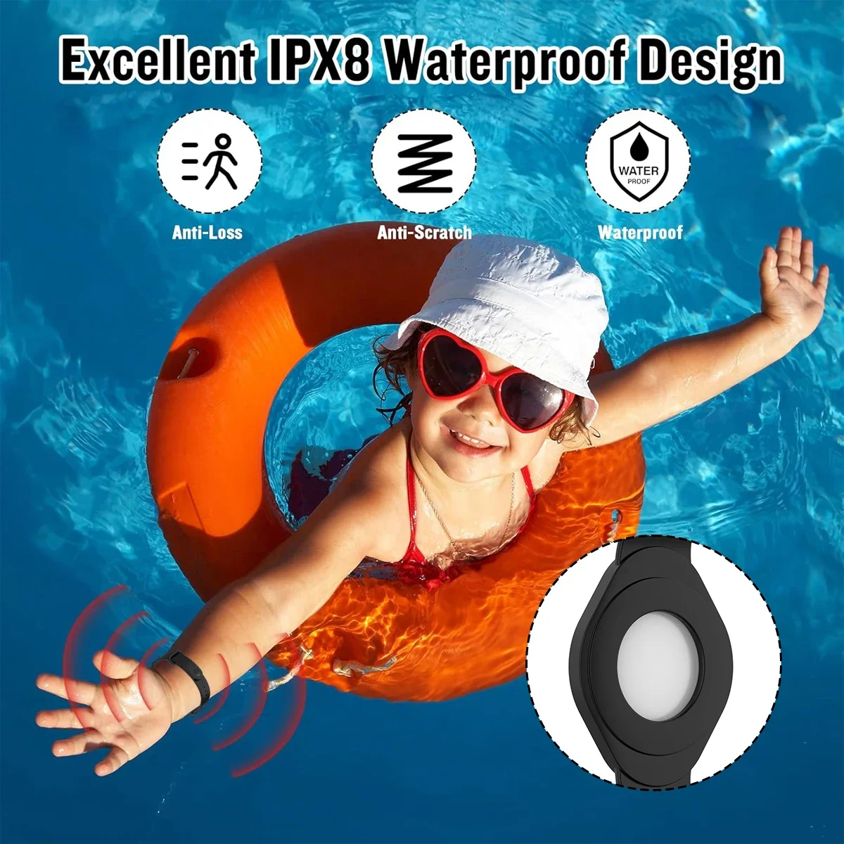 Custodia AirTag cinturino in silicone cinturino regolabile antigraffio braccialetti protettivi AirTag supporto accessori tracker per bambini