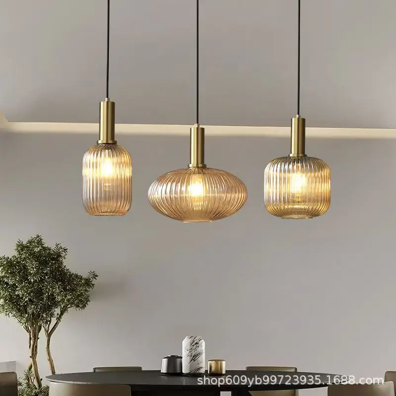

Modern Designer Glass Stripe Pendant Lights Creative Led E27 Hanging Loft Lighting Home Decoration Living Room Kitchen Luminaria