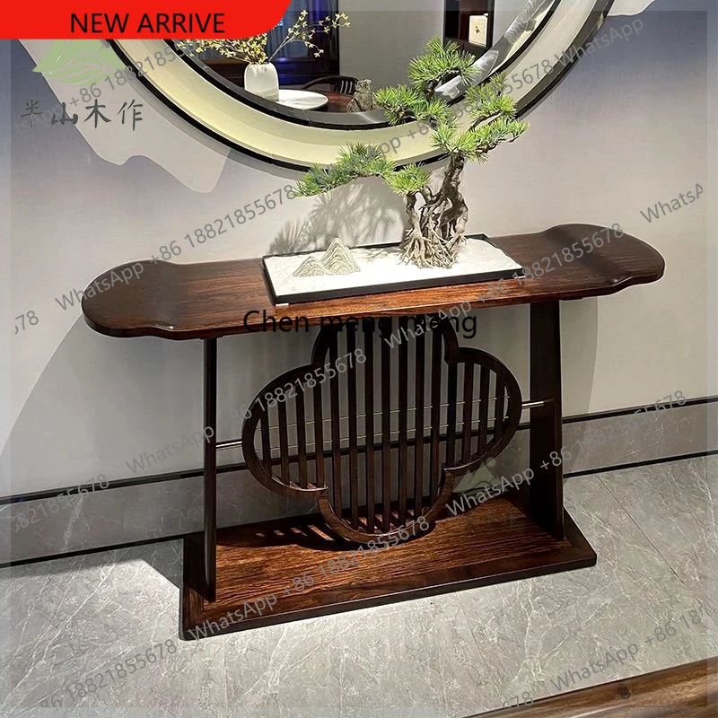 

F185 New Chinese style, entrance table, entrance cabinet, solid wood simple case, hotel clubhouse hall, zen view platform
