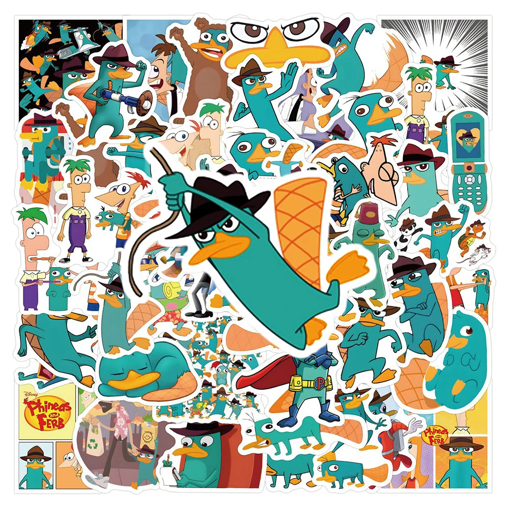 10/30/55pcs Classic Disney Anime Perry The Platypus Stickers Funny Cartoon Decals Phone Skateboard Diary Bike Sticker Toys Gift