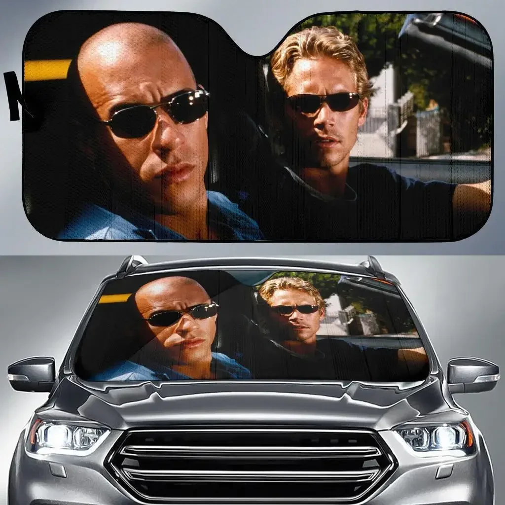 Fast and Furious Fan Sunshade Protection Automotive Interior Sun Protection Keep Car Cool Easy to Use for Most Sedans SUV