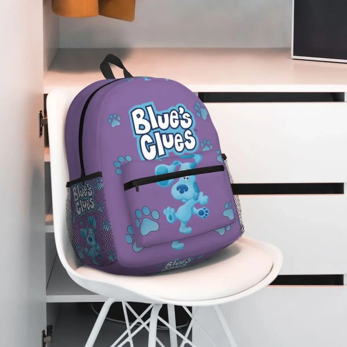 Blue's Clues Blue Dog Cartoon Sac à dos pour étudiants, sac d'école, sac à dos de randonnée, sac de voyage pour hommes et femmes, sac à dos tendance, sacs à bandoulière