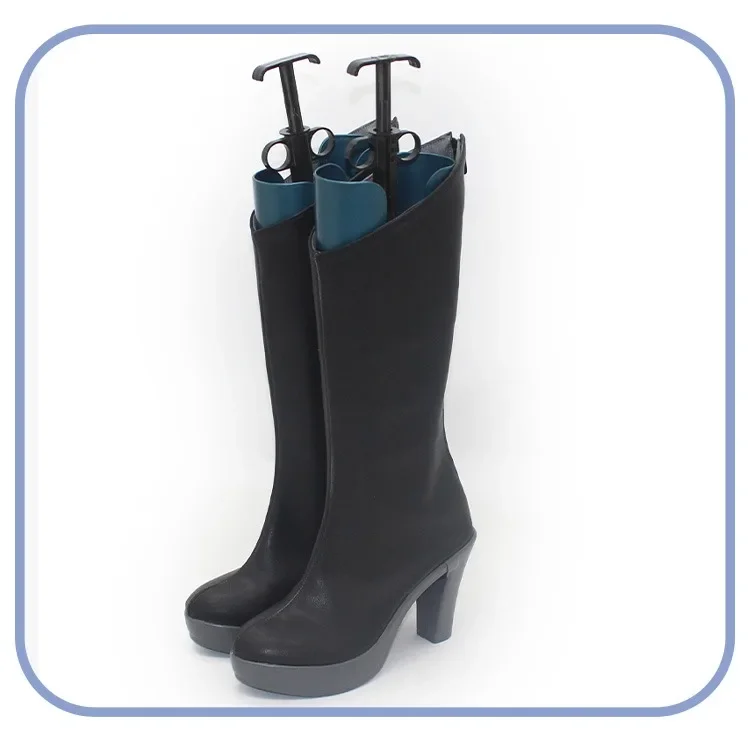 Stacia Cosplay Shoes Anime Accessories Halloween Carnival Boots PU Shoes Cosplay Props Black High Heels Custom Made