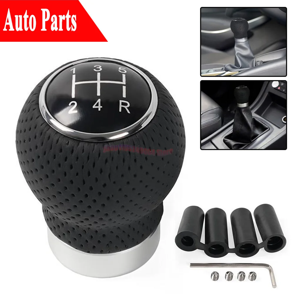 Complete 5 Speed Universal PU Leather Gear Shift Knob Manual Car Gear Stick Head Shift Replacement Knob Modified Shift Head