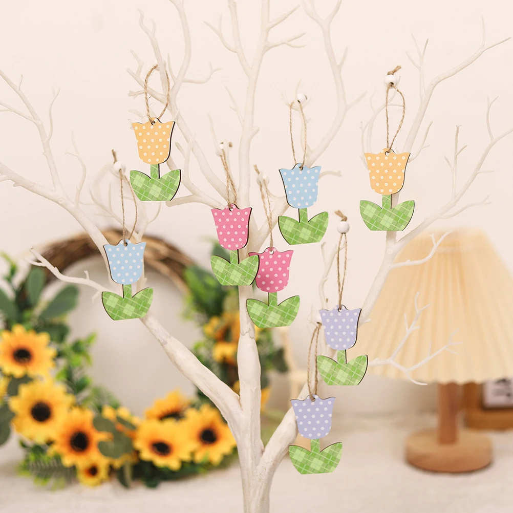 

2 Boxes Shape Wooden Slices Pendants Wood Cutouts Decorations Colorful Hanging Ornaments For Party Hotel Mall Rustic