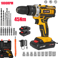 400W 45Nm Brushless Electric Impact Drill 25+3 Torque 3 in 1 Cordless Screwdriver Power Tools with 2-Speed For Makita18V Battery