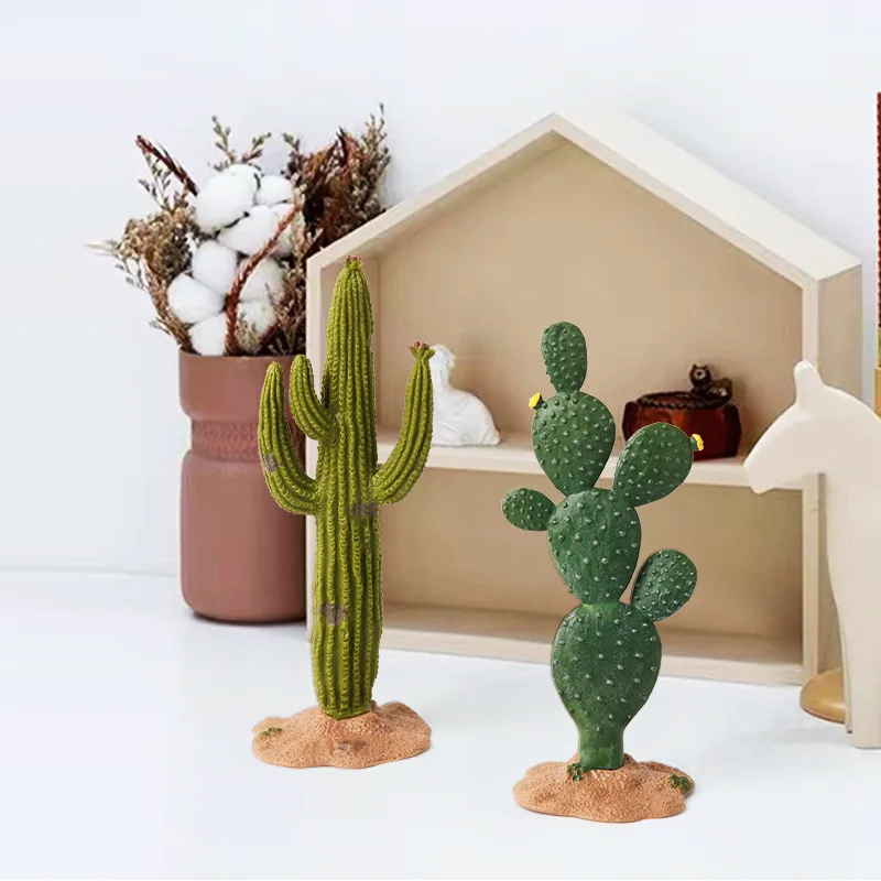 Simulation Home Decoration Green Plant Cactus Tree Baobab Bush Micro Model Scenery Cognitive Figurines Education Kids Toys