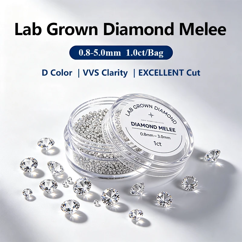 Lab Diamonds 0.8mm~5.0mm 1ct D VVS1 Factory Price Top Melee Lab Grown Diamonds HPHT CVD VVS-VS Loose Diamond Wholesale