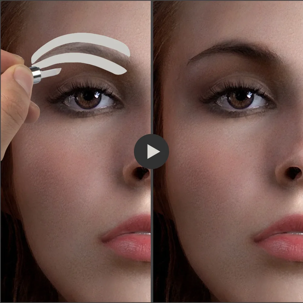 10 par jednorazowe przewodnik do kształtowania brwi dla aerografu taśma kształtująca brwi Microblading brwi pomocniczy szablon naklejka przybory do makijażu — zdjęcie 3