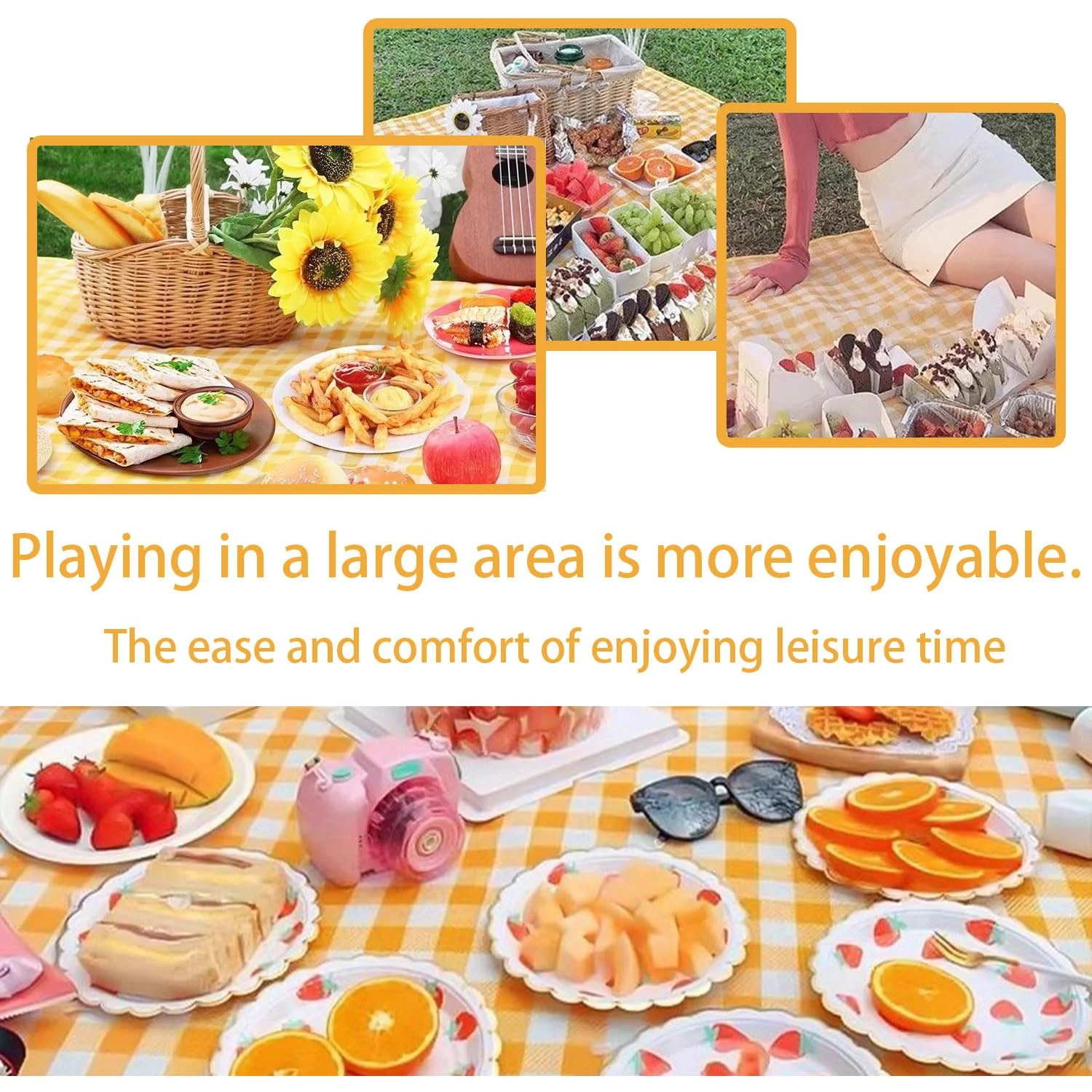 بطانية شاطئ رقيقة محمولة كبيرة جدًا مقاومة للماء، مناسبة للاستخدام في التخييم في الهواء الطلق والعائلات والكبار والأطفال والحيوانات الأليفة #3