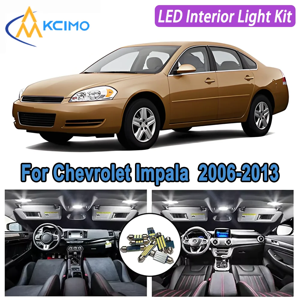 

Kcimo For Chevrolet Impala 2006 2007 2008 2009 2010 2011 2012 2013 Premium Bright LED Interior Dome Map Trunk Light Kit Car Led