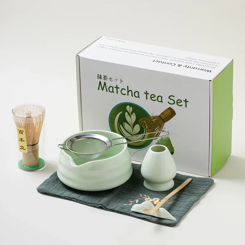 4/7PCS Matcha Weißer Tee Schneebesen Teegeschirr Japanische Zeremonie Bambus Chasen Tee Werkzeug Pinsel Exquisite Matcha Kit für Teeset Geschenk Box