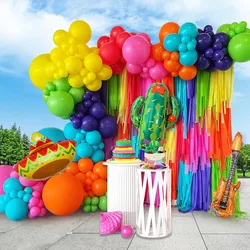 Mexican Carnival Party Decoration 134 Pieces Carnival Balloon Garland Arch Kit Cactus Guitar Balloon Suitable for Taco Tuesday Birthday Decoration Shower Carnival May 5Th Day Party Supplies